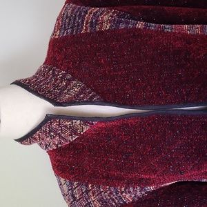 Laura Fisher Bonvallet Chenille Jacket Deep Red Jacket Size M